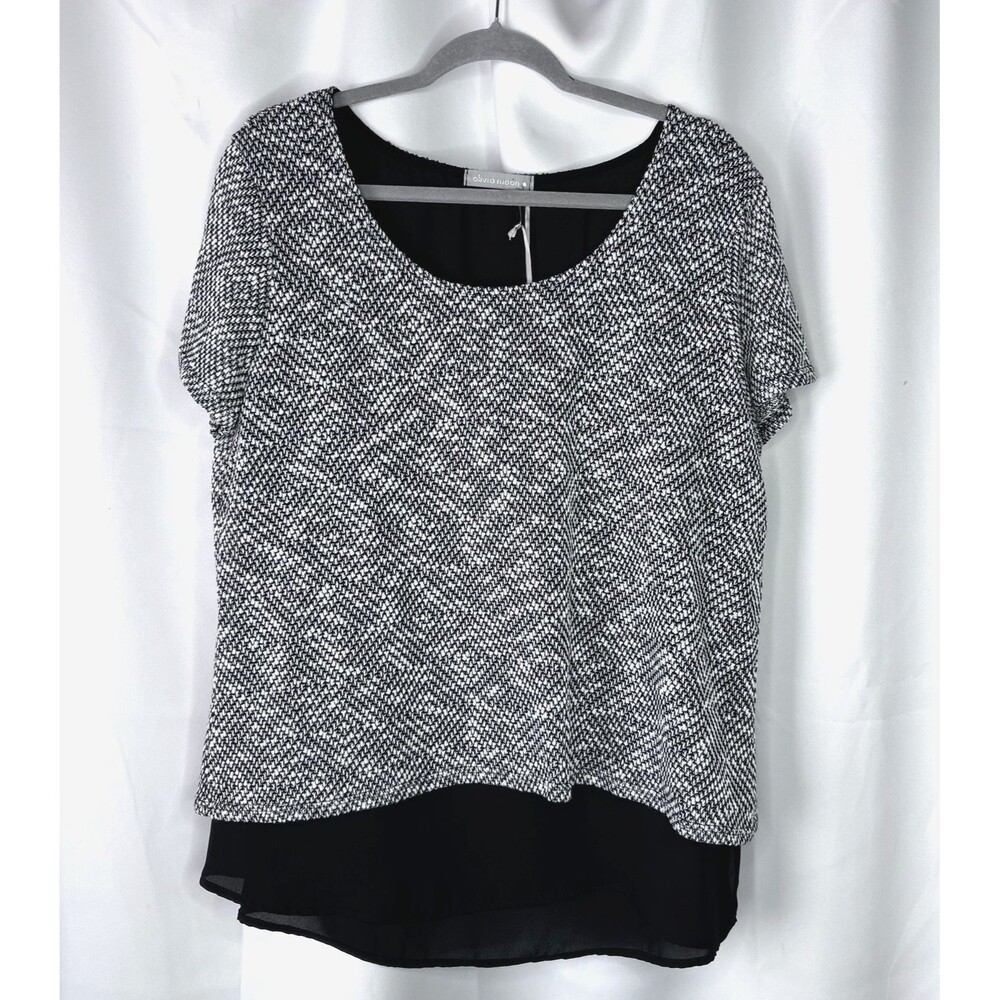 NEW Olivia Moon Knit Cap Sleeve Shirt Inner Tank Top Split Back USA Made Size XL